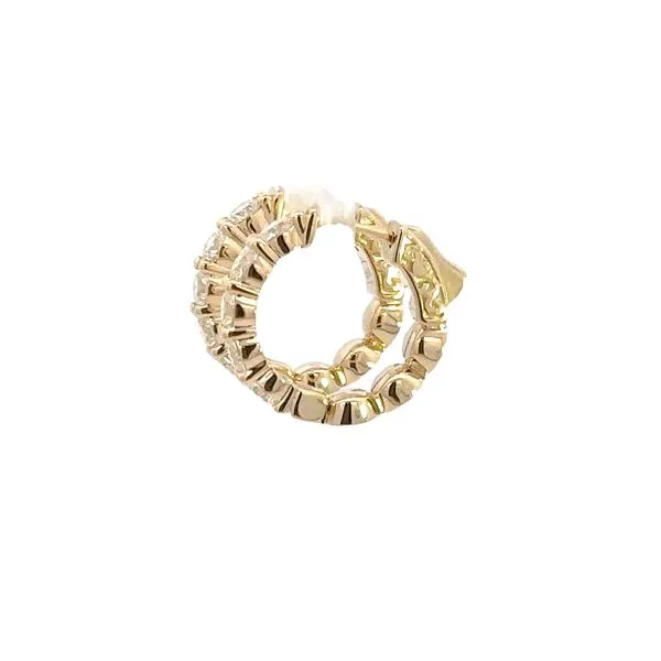 14K 2CTW Diamond Huggie Earrings Image 3 Kiefer Jewelers Lutz, FL