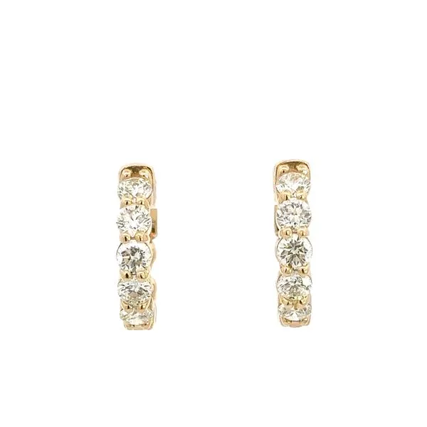 14K Diamond Huggie Earrings Image 3 Kiefer Jewelers Lutz, FL