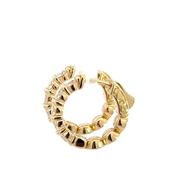 14K Diamond Huggie Earrings Image 4 Kiefer Jewelers Lutz, FL