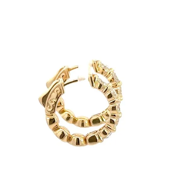 14K Diamond Huggie Earrings Image 5 Kiefer Jewelers Lutz, FL