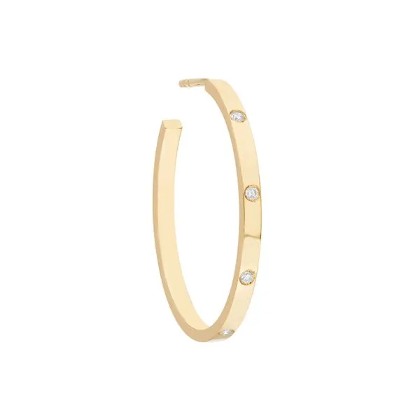 14K Diamond Hoop Earrings Image 2 Kiefer Jewelers Lutz, FL