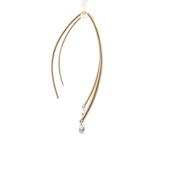 14K Two-Tone Diamond Dangle Earrings Image 3 Kiefer Jewelers Lutz, FL