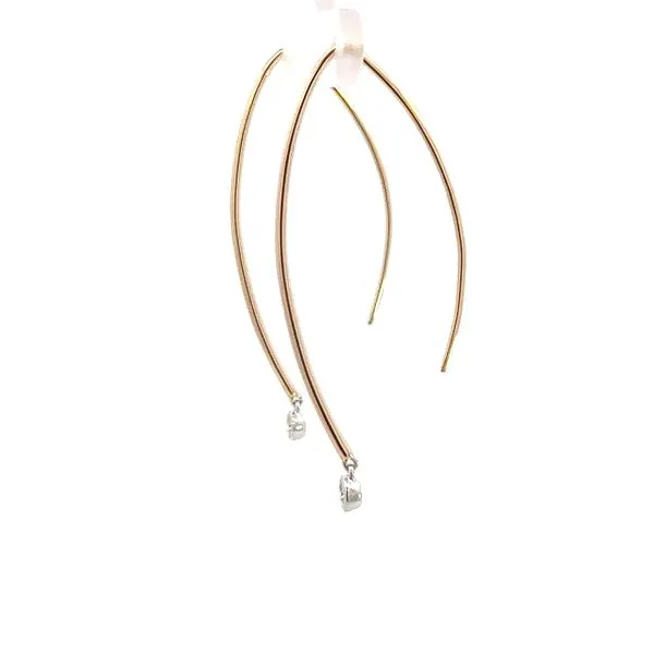 14K Two-Tone Diamond Dangle Earrings Image 4 Kiefer Jewelers Lutz, FL
