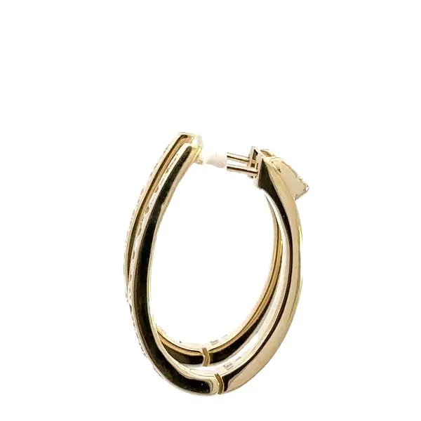 14K 1.50CTW Diamond Channel Hoop Earrings Image 4 Kiefer Jewelers Lutz, FL