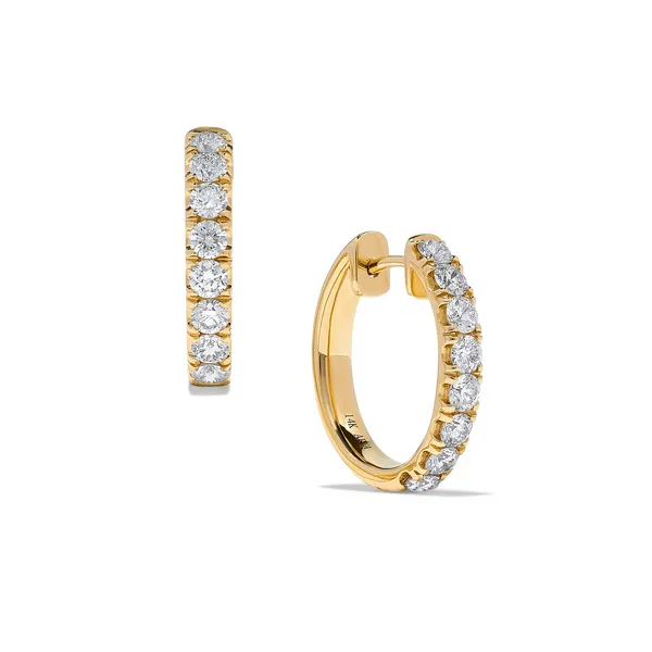 14KY 1.33CTW Diamond Oval Huggie Earrings Kiefer Jewelers Lutz, FL