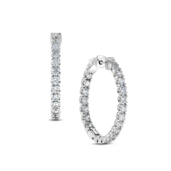 14KW 4CTW Inside-Outside Diamond Oval Hoop Earrings Kiefer Jewelers Lutz, FL