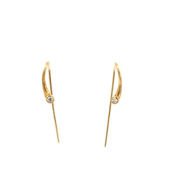 14KY Diamond Solitaire Wire Earrings by Cherie Dori Kiefer Jewelers Lutz, FL