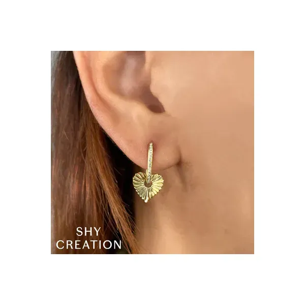 14K Diamond Heart Earring by Shy Creation Image 2 Kiefer Jewelers Lutz, FL