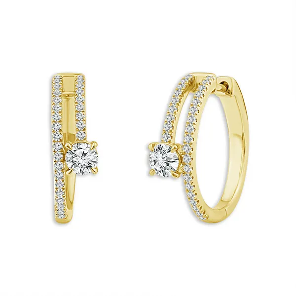 14KY 1.25CTW Fancy Diamond Hoop Earrings Kiefer Jewelers Lutz, FL