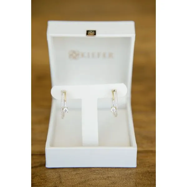 14KY 1.75CTW Diamond Inside Outside Hoop Earrings Image 2 Kiefer Jewelers Lutz, FL