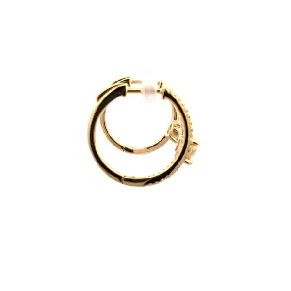 14KW 1.10CTW Diamond Fancy Hoop Earrings Image 3 Kiefer Jewelers Lutz, FL