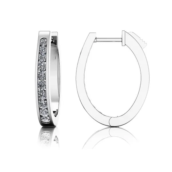14K 1.50ctw Diamond Channel Set Hoops Kiefer Jewelers Lutz, FL