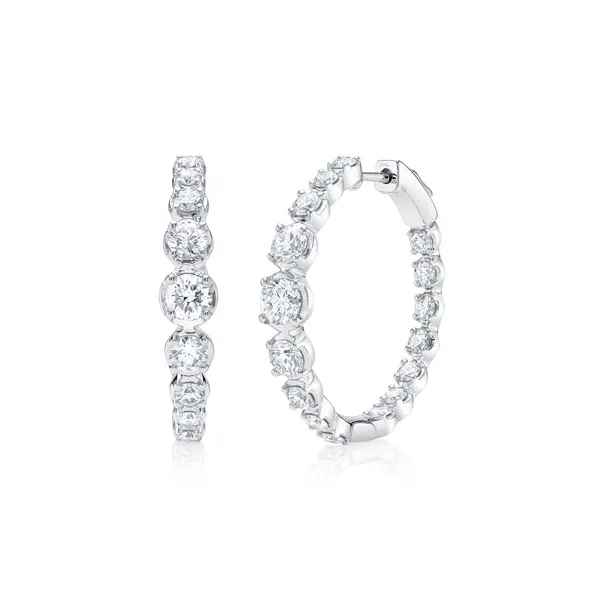 14KW Crown Set Diamond Hoop Earrings by Shy Creation Kiefer Jewelers Lutz, FL