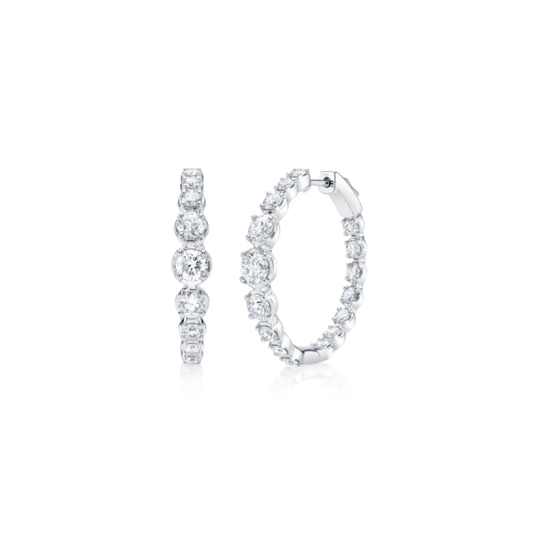 14KW Crown Set Diamond Hoop Earrings by Shy Creation Kiefer Jewelers Lutz, FL