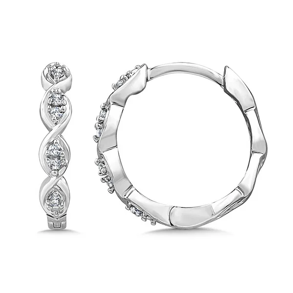 10K Crisscross Diamond Huggie Hoops Kiefer Jewelers Lutz, FL