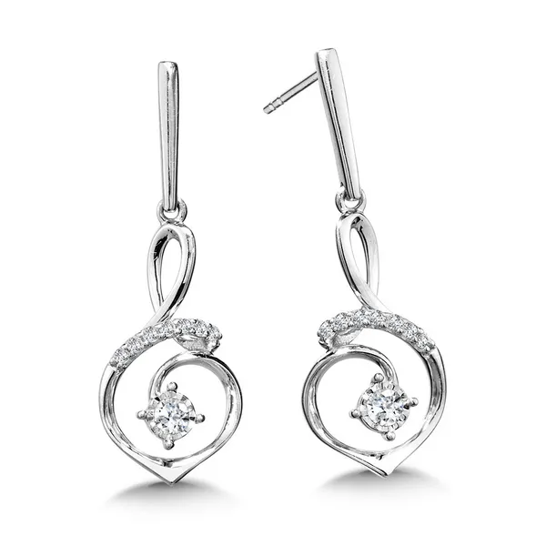 Sterling Silver Diamond Abstract Drop Earrings Kiefer Jewelers Lutz, FL