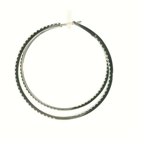 18KW Inside/Outside Diamond Hoop Earrings Image 4 Kiefer Jewelers Lutz, FL