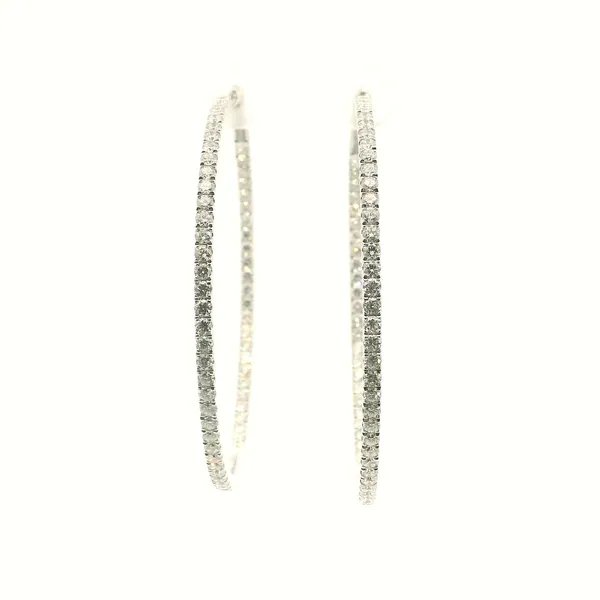 18KW Inside/Outside Diamond Hoop Earrings Kiefer Jewelers Lutz, FL