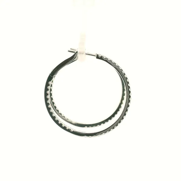 14KW Diamond Inside/Outside Hoop Earrings Image 3 Kiefer Jewelers Lutz, FL