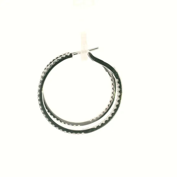 14KW Diamond Inside/Outside Hoop Earrings Image 4 Kiefer Jewelers Lutz, FL