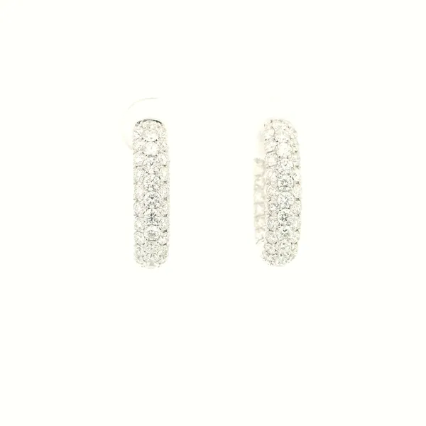 18KW Diamond Pave Huggie Hoop Earrings Kiefer Jewelers Lutz, FL