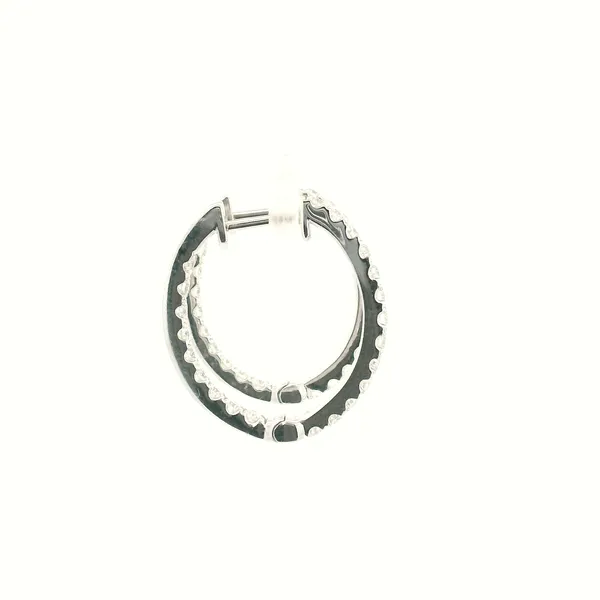 18KW Diamond Inside/Outside Hoop Earrings Image 3 Kiefer Jewelers Lutz, FL