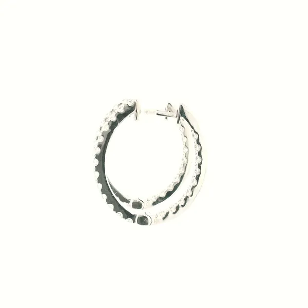 18KW Diamond Inside/Outside Hoop Earrings Image 4 Kiefer Jewelers Lutz, FL