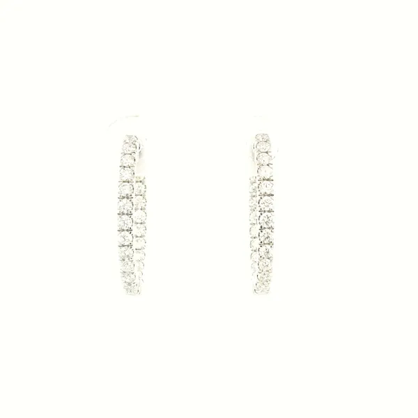18KW Diamond Inside/Outside Hoop Earrings Kiefer Jewelers Lutz, FL