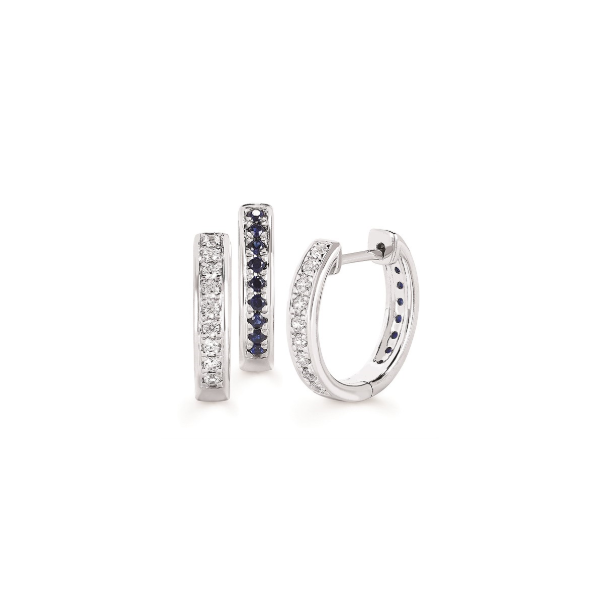 10KW Diamond and Sapphire Reversible Hoop Earrings Kiefer Jewelers Lutz, FL