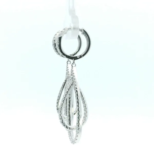 14KW Diamond Pear Shaped Dangle Earrings Image 4 Kiefer Jewelers Lutz, FL