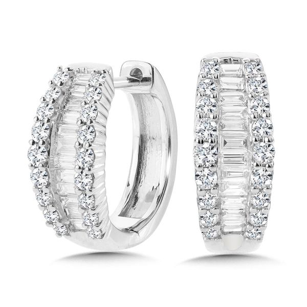 Baguette Diamond Hoop Earrings Kiefer Jewelers Lutz, FL