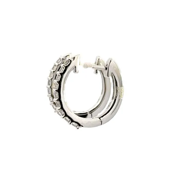 14K Diamond Hoop Earrings Image 3 Kiefer Jewelers Lutz, FL