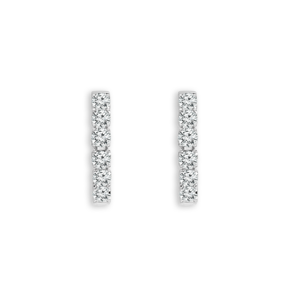 14KW 3CTW Diamond Oval Inside Out Hoop Earrings Image 2 Kiefer Jewelers Lutz, FL