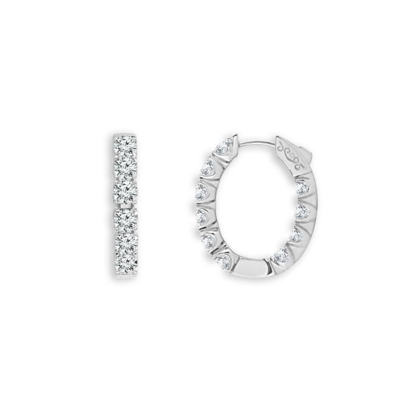 14KW 3CTW Diamond Oval Inside Out Hoop Earrings Kiefer Jewelers Lutz, FL