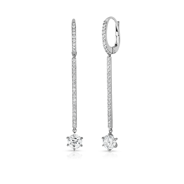 18KW Diamond Short Matchstick Earrings by Roberto Coin Kiefer Jewelers Lutz, FL