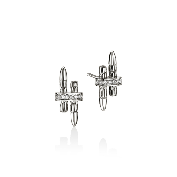 SS Spear Stud Earrings with Diamond by John Hardy Kiefer Jewelers Lutz, FL