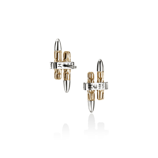 14KY/SS Spear Stud Earrings with Diamonds by John Hardy Image 3 Kiefer Jewelers Lutz, FL