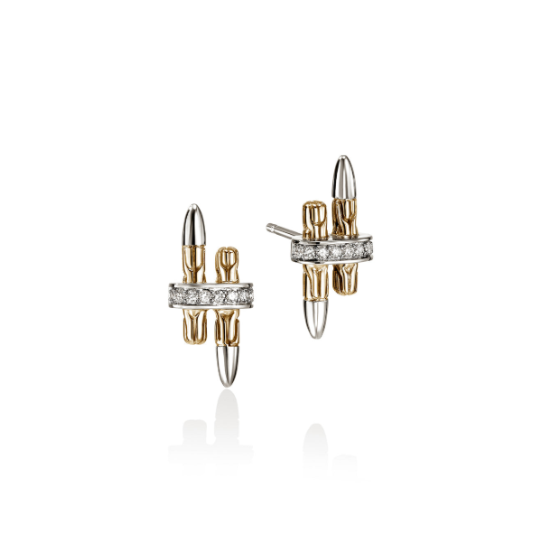 14KY/SS Spear Stud Earrings with Diamonds by John Hardy Kiefer Jewelers Lutz, FL