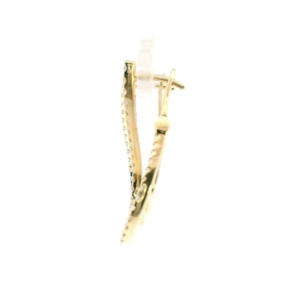14KY 1.0CTW Diamond Twist Hoop Earrings Image 3 Kiefer Jewelers Lutz, FL
