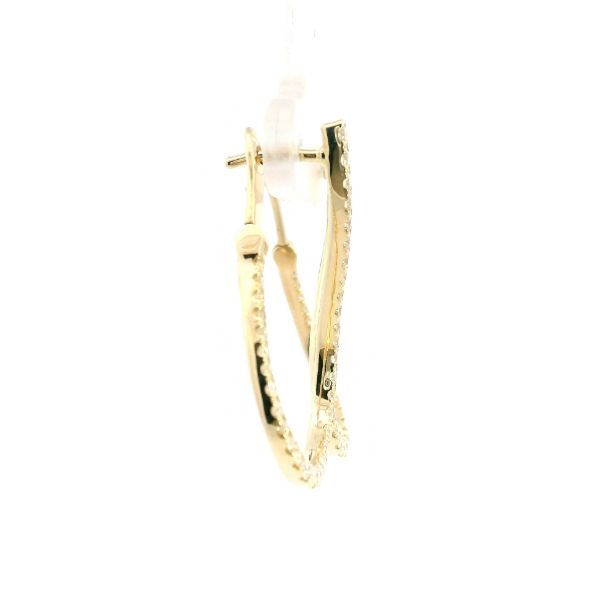 14KY 1.0CTW Diamond Twist Hoop Earrings Image 4 Kiefer Jewelers Lutz, FL