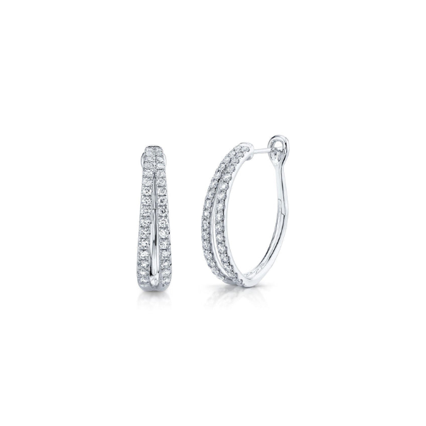 14KW 1.05CTW Double Row Diamond Hoop Earrings by Shy Creation Kiefer Jewelers Lutz, FL