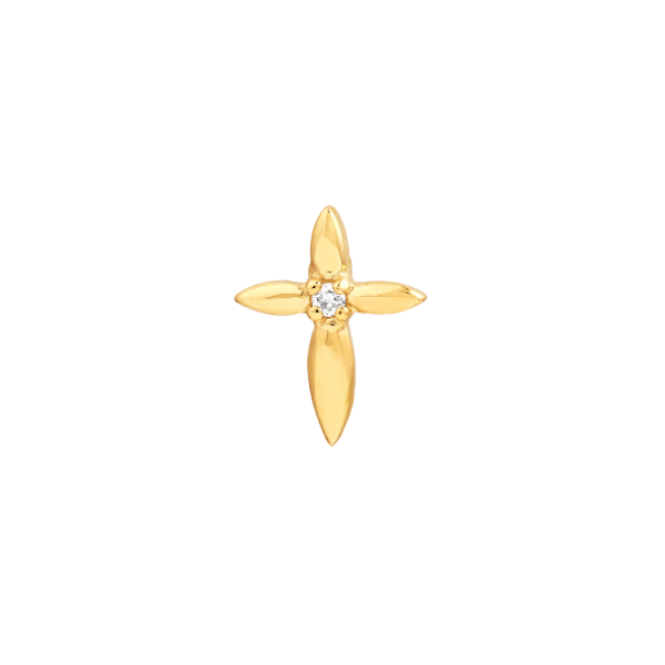 14KY Diamond Cross Stud Earrings Image 2 Kiefer Jewelers Lutz, FL