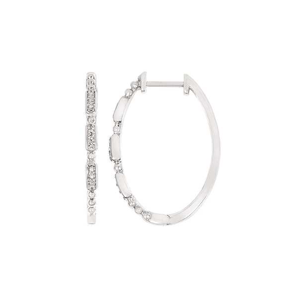SS .03CTW Diamond Hoop Earrings Image 2 Kiefer Jewelers Lutz, FL