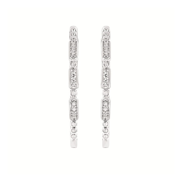 SS .03CTW Diamond Hoop Earrings Kiefer Jewelers Lutz, FL