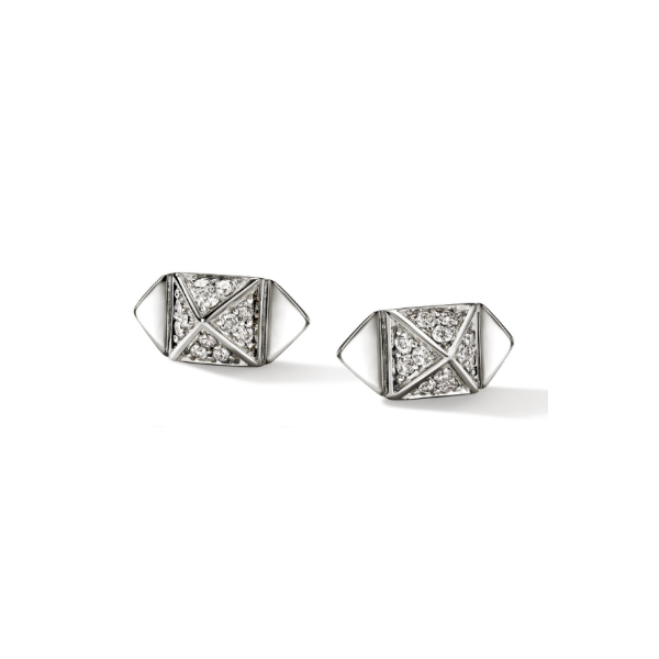 SS Pave Diamond Icon Stud Earrings by John Hardy Image 2 Kiefer Jewelers Lutz, FL
