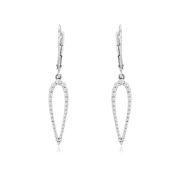 14KW 0.50CTW Diamond Teardrop Dangle Earrings Kiefer Jewelers Lutz, FL