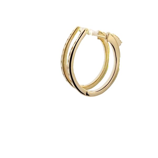 14K .90CTW Diamond Channel Hopp Earrings Image 4 Kiefer Jewelers Lutz, FL