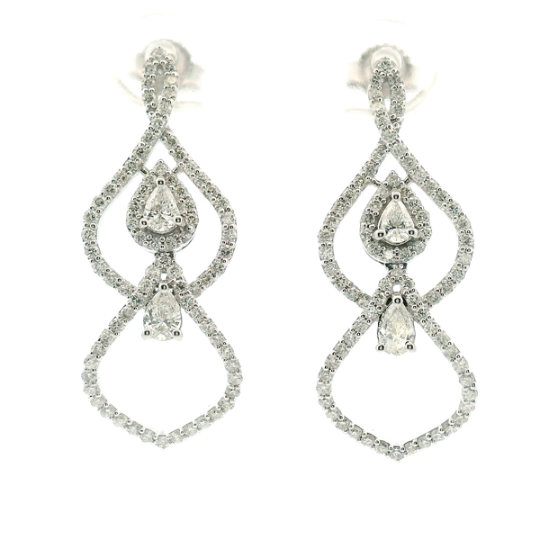 14KW 1.14CTW Diamond Pear Shape Drop Earrings Kiefer Jewelers Lutz, FL