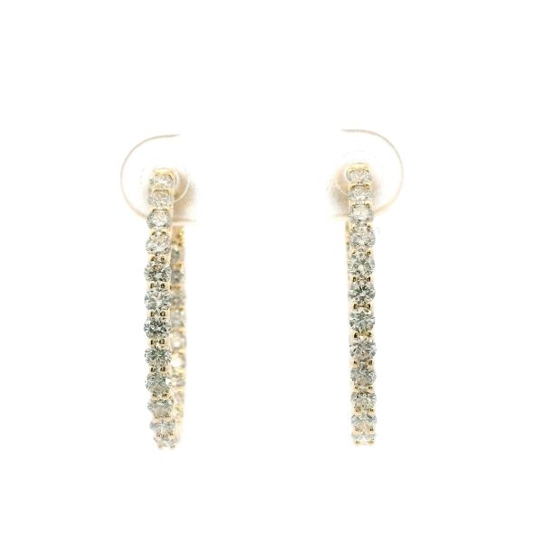 14KY 1.5CTW Diamond Inside/Outside Oval Twist Lock Hoop Earrings Kiefer Jewelers Lutz, FL