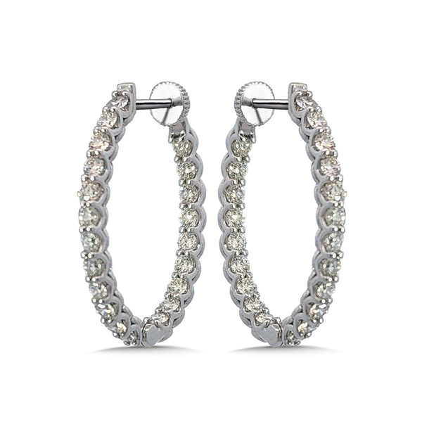 14KW .75CTW Diamond Inside/Outside Oval Twist Lock Hoop Earrings Kiefer Jewelers Lutz, FL